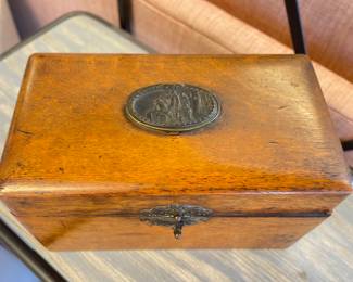 Silk Lined Wood Box. Photo 2 of 3.