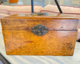 Silk Lined Wood Box. Photo 1 of 3.