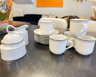 Lehmann Porcelain Coffee & Creamer and Set of 5 Tea Cups & Saucers. Photo 1 of 2.