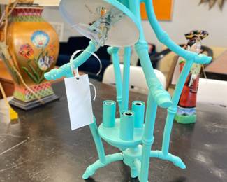 Pagoda-Style Faux Bamboo Light Fixture.