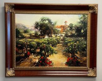 "Napa Dawn," Stephen Charles Shortridge. Napa Wine Country Signed & Numbered Giclee on Canvas. Photo 1 of 2.