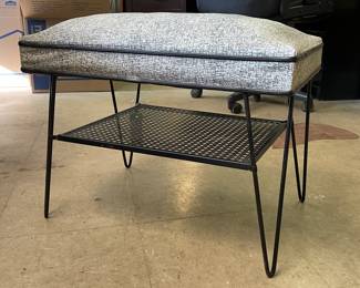 Mid-Century Vinyl Upholstered Bench - 2 Available. Photo 1 of 2.