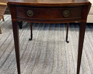 18th Century English Mahogany Pembroke Table. Measures 32" D x 20" W x 28" H; Extends to 40" W with Two 10" Leaves. Photo 1 of 4.