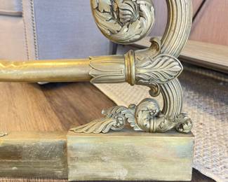 Antique Louis Phillip Brass Fireplace Fender. Measures 43" W x 16" D. Photo 2 of 2.