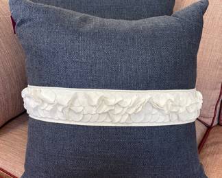 Down Filled Pillows with Samuel and Sons Tape Trim.