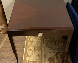 Christopher Guy Mahogany Finish Side Table with Drawer and Tapered Legs - 2 Available. Each Measures 25" x 25" x 26" H. Photo 2 of 2.