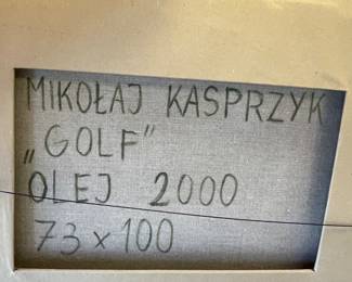 "Golf" Original Oil on Canvas. Mikołaj Kasprzyk. Measures 41" x 31." Photo 2 of 2.