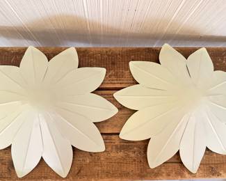 Pair of Metal Flower Lamp Shades. Photo 1 of 2.