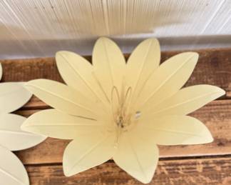 Pair of Metal Flower Lamp Shades. Photo 2 of 2.