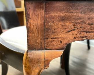 Antique Queen-Anne Style Flip Top Game Table. Photo 2 of 3.