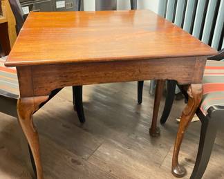Antique Queen-Anne Style Flip Top Game Table. Photo 1 of 3.