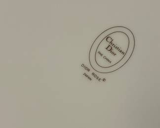 Christian Dior Dior Rose Chip Free Fine China - 5 Piece Place Setting for 8: Includes Dinner, Salad, Soup Bowl, Cup & Saucer. Serving Pieces Include: Cream & Sugar, Oval Serving Platter, 2 Round Vegetable Bowls and Gravy Boat. Photo 3 of 3.