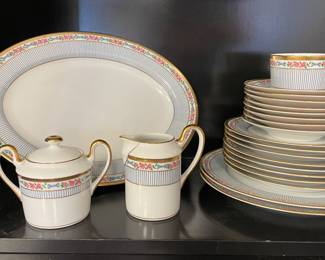 Christian Dior Dior Rose Chip Free Fine China - 5 Piece Place Setting for 8: Includes Dinner, Salad, Soup Bowl, Cup & Saucer. Serving Pieces Include: Cream & Sugar, Oval Serving Platter, 2 Round Vegetable Bowls and Gravy Boat. Photo 2 of 3.