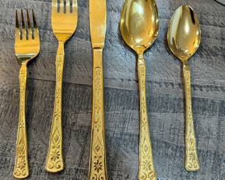 Gold vintage silverware Yum 