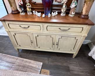 Look at this fabulous French provincial white washed mahogany