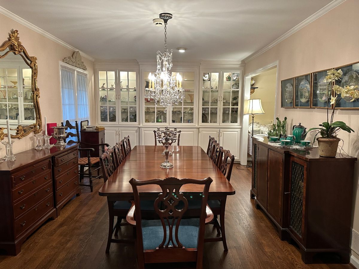 Antique mahogany dining room table set