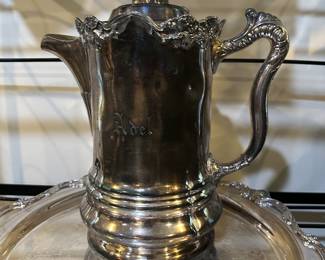 Antique pinched silver plate pitcher