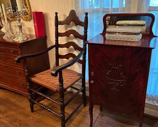 Antique mahogany music cabinet