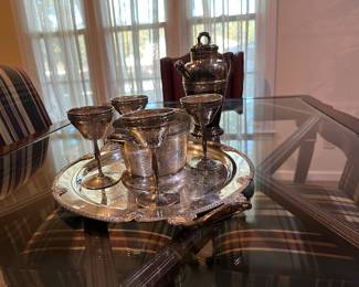 Hammered silver plate