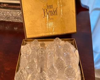 Vintage Henri Bendel crystal knife rests in original box