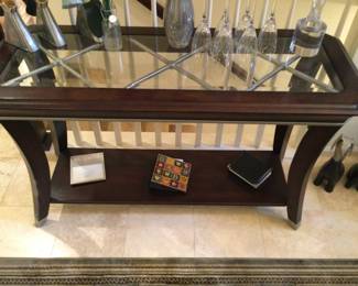 Quality Glass Top Hall Table