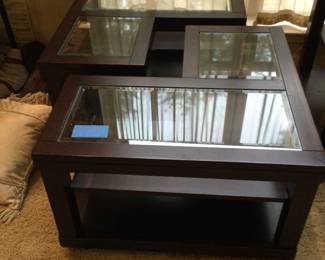 Unique 2 Piece Living Room Tables with Glass Square or L Shape