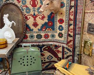 vintage rugs, wool rug, collectibles, vintage decor, taxidermy