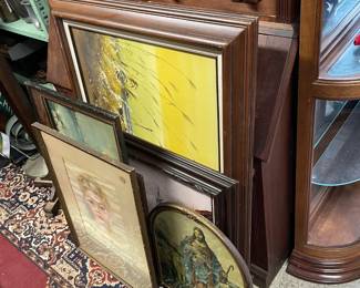 vintage artwork, antique furniture, secretary