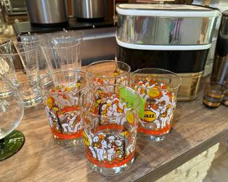 set of 4 New Orleans Jazz Band glasses