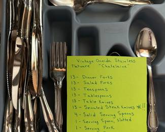 Large set of Oneida Chatelaine including serrated steak knives!!