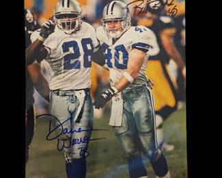 Signed cowboy memorabilia Bill Bates #40     Darren Woodson #28