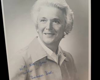 Signed memorabilia Barbara Bush