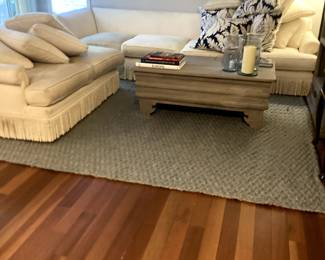 Newly cleaned sectional, along with wool NuLoom Rug; size 8x10; rug is almost brand new!!!