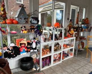 Mickey Mouse, Sylvester, bird house and a 1980 trick-or-treat pumpkin.