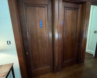 2 Entry hall closet doors 83.5x31.675x1.75 $300 each, trim $100