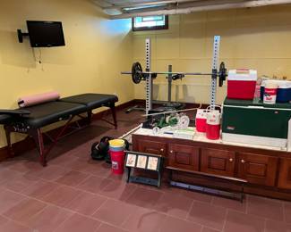 Massage table $200, Bow flex $250, AB bench $150