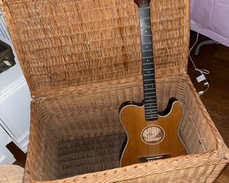 Wicker trunk $65, Fretlight Acoustic Guitar $100