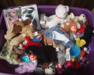 Some of the 1000+ Ty beanie babies