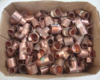 Large lot of copper fittings