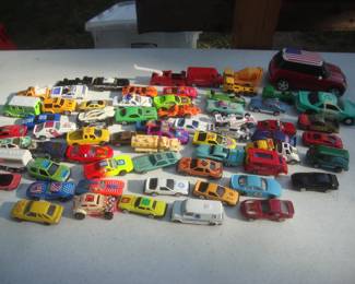 Some of the hundred + toy cars