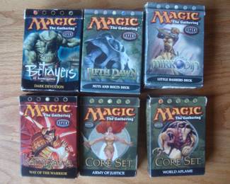 6 packages of Magic cards, 1980's