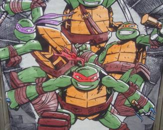 "The Good Guys" Ninja Turtles fleece blanket