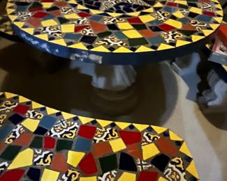 Concrete set, inlaid..