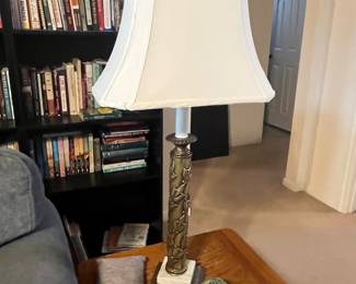 Brass marble table lamp