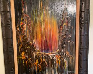 Brutalist oil painting 