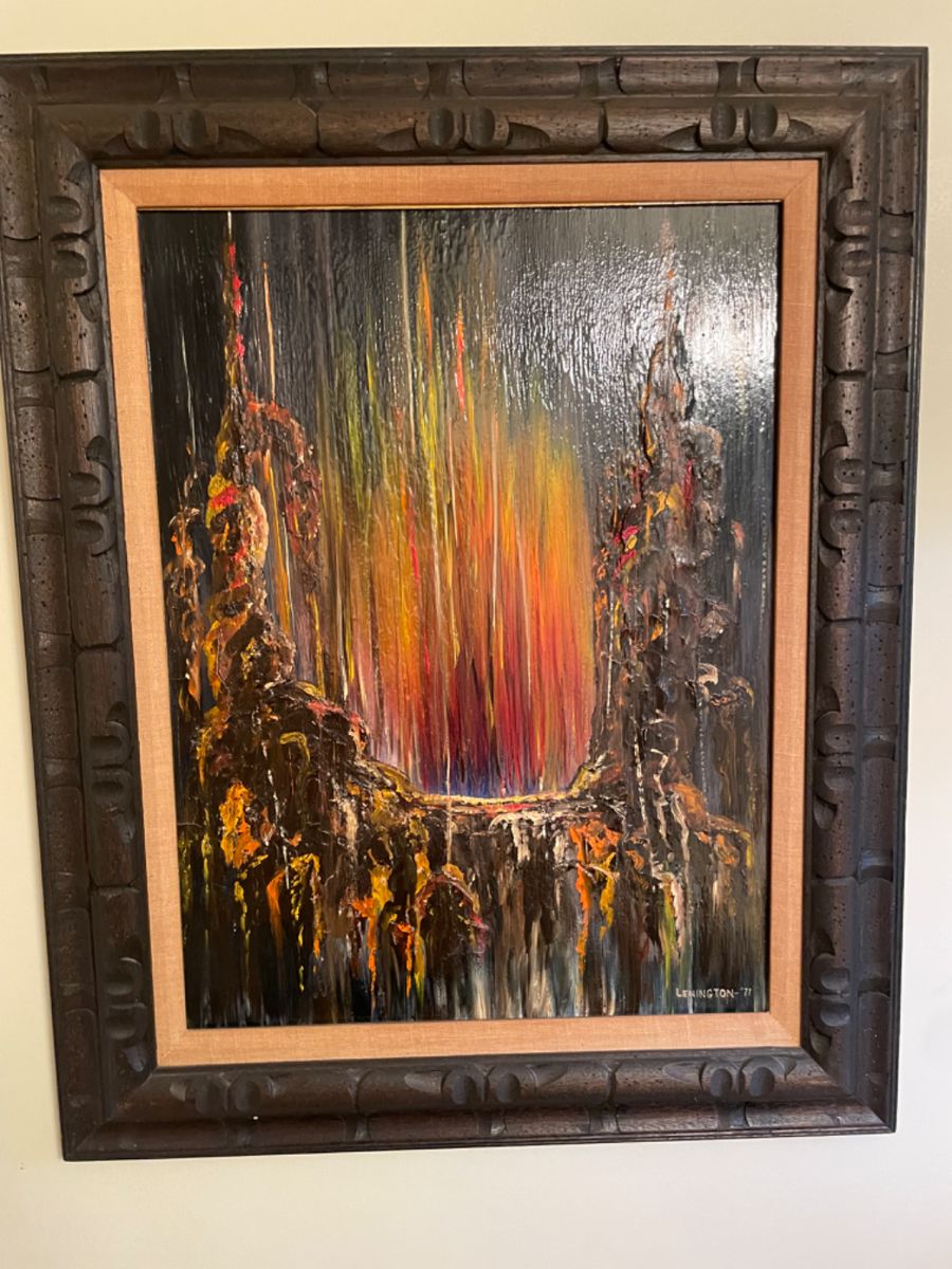 Brutalist oil painting 