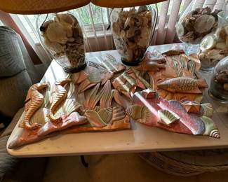 Wooden sea motif 7 piece set wall decor