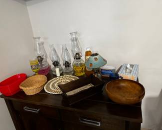 Vintage hurricane lamps