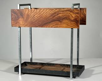 MID-CENTURY ROSEWOOD UMBRELLA STAND | l. 15 x w. 7 x h. 15.5 in