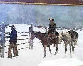 34 x 43 Frederic Remington print in frame